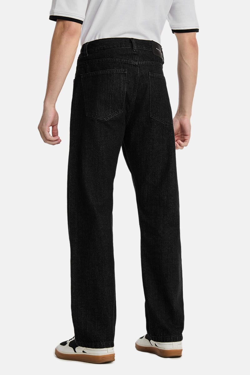 Straight Fit Washed Jeans